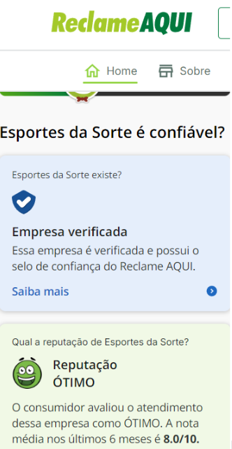 Esportes da Sorte reclame aqui